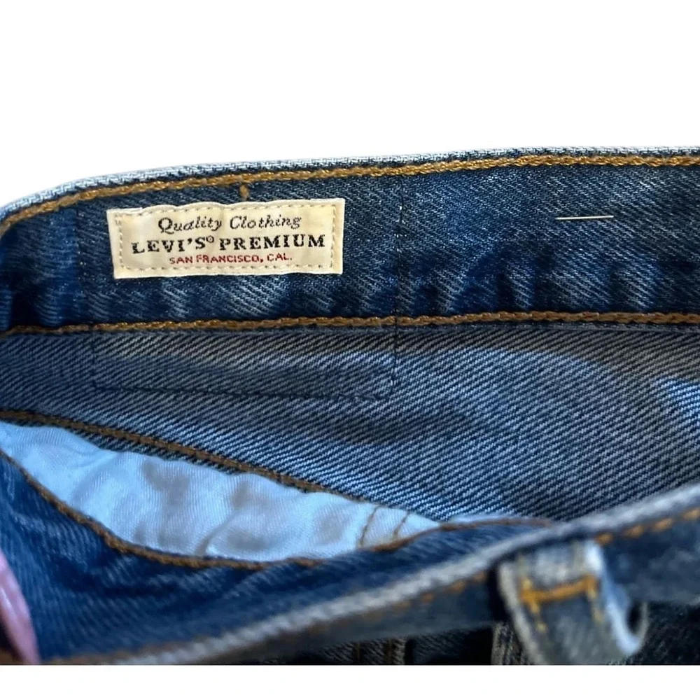 LEVIS‎ DENIM MINI SKIRT CROCHET PATCH UPCYCLED BOHO Y2K DIYSZ 29